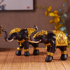 Estatua de Elefante Elegante Personalizada al por Mayor, Decoración Étnica Auspiciosa de Resina para Exteriores, Regalo Perfecto para Padres - Product Image 4