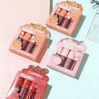 Rouge à lèvres crème mat velours, gloss minéral waterproof, non-collant, végétalien, personnalisable, cerise, Guangdong, taille standard 2,4g*4 pour