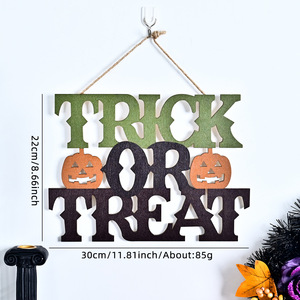 Décoration Suspendue en Bois pour Halloween : Nouveauté Fantôme Festif pour la Maison, Décoration de Porte « Boo » Très Vendue - Product Image 1