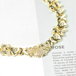 <span class=keywords><strong>Collana</strong></span> all'Ingrosso per Donne <span class=keywords><strong>con</strong></span> <span class=keywords><strong>Grande</strong></span> <span class=keywords><strong>Cuore</strong></span> 'TI AMO' Abbracci e Baci Gioielli XOXO in Cristallo - Product Image 3