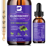 Gouttes de sureau 3000MG, liquide oral 60ml, soutient la fonction immunitaire, antioxydant, réponse inflammatoire, renforce le cœur