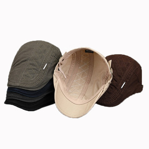 2025 Heren Baretten Mode Baret Katoen Effen Kleur Casual Beanie Retro Literaire Voorwaartse Pet Driver Driver Vrouwen Hoed - Product Image 4