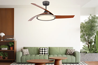 Pour YOUKAIN Ventilateur de plafond LED moderne de luxe de 42 pouces avec CCT Dimmable Light Télécommande Lames en plastique en métal Conception brevetée