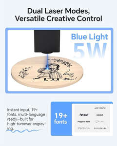 Grabador/Cortador Láser de Diodo <span class=keywords><strong>ORTUR</strong></span> R11.3W, Velocidad de 5000 mm/min, Diseño Plegable Portátil para Metal, Madera, Goma, Plástico, Alta Seguridad - Product Image 3