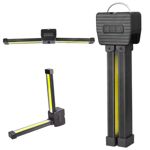 RICHALL Lampe de travail pliante double face Cob 90 degrés vers le haut et vers le bas Aimant puissant avec crochet Batterie externe pour réparation - Product Image 1