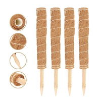 Poteaux de soutien pour plantes en coco coir, poteaux de jardin en PVC et bois avec fibres de coco pour la croissance des plantes