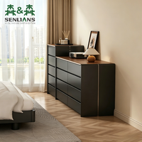 Commode minimaliste en bois SLS à 8 tiroirs, meuble de rangement polyvalent pour salon et chambre à coucher