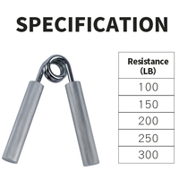 Empuñadura de mano de metal de 300 libras, fortalecedor antideslizante de muñeca resistente, fortalecedor de antebrazo, entrenador fortalecedor de agarre
