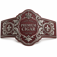 Étiquettes de cigares personnalisées en relief 3D, sceaux de sécurité de luxe en feuille d'argent pour humidor haut de gamme, anneaux étanches de qualité supérieure