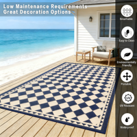 Großhandel PP-Rohr Gewebter Outdoor-Teppich 5*8ft Maßgefertigte Größe Anti-Verblass-Matte für B2B Garten- und Poolbereich-Dekoration