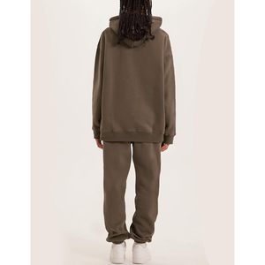 Conjunto de 2 Piezas de Felpa para Mujer, Sudadera con Capucha y Pantalones Deportivos Holgados con Bolsillos - Product Image 6