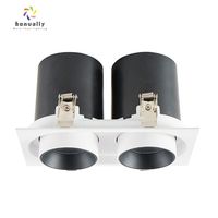Blanc/noir encastré réglable LED Downlight 12W étirement spot éclairage simple/double tête