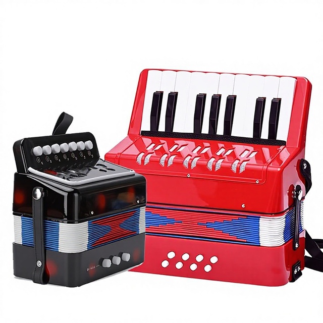 Manufacturer Wholesale Diatonic 7-Key Harmonica Educational Music Toy 17-Key Accordion Cross-Border Hot-Selling Children's