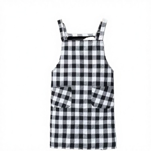 Tablier de cuisine OEM réglable, imperméable, sans manches, en coton résistant, lavable, anti-décoloration, avec fermeture éclair, couleur unie, pour femme - Product Image 1
