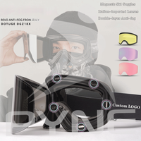 Logo personnalisé Vente en gros Lunettes de ski magnétiques unisexes sans cadre double couche UV400 anti-buée pour hommes et femmes