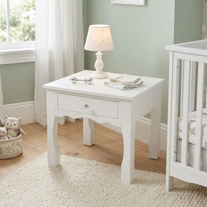 Beautiful White Wood Nightstand for Kids Bedroom with <b>Storage</b> Drawer High Quality Children <b>Bedside</b> Table Furniture - Product Image 1