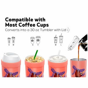 Manchon de café <span class=keywords><strong>glacé</strong></span> Isolation en acier inoxydable à double paroi Manchon de café réutilisable pour Dunkin Donuts McDonalds 16-32 oz - Product Image 5