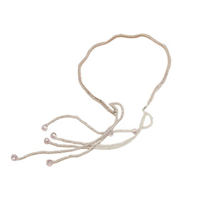Serre-tête pour femme romantique, violet pâle, ultra-féminin et élégant, fait main, artisanat asymétrique, avec pampille en cristal détachable - Product Image 5