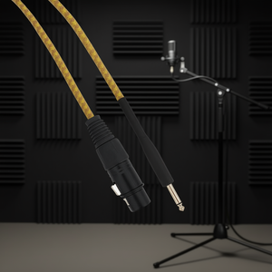 Cable de audio mono Cannon XLR hembra a jack macho de 6.35mm, 1.5m, amarillo marrón - Product Image 3