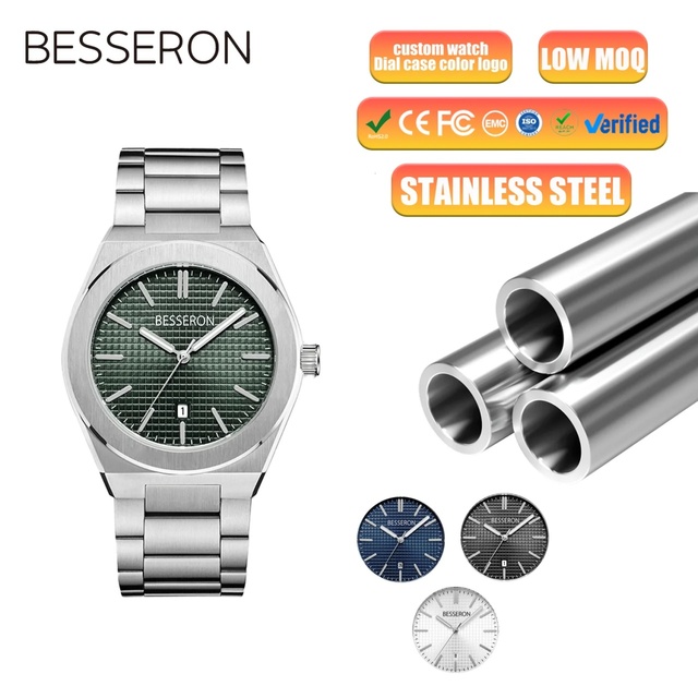Custom for High-End Luxury Vintage Stainless Steel Watch Men GM560 Quartz Movement Hardlex Dial Waterproof 5BAR 42mm