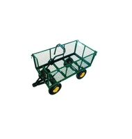 Chariot utilitaire robuste Wagon de jardin roulant en treillis métallique avec côtés amovibles en treillis métallique Chariot de jardin à 4 roues
