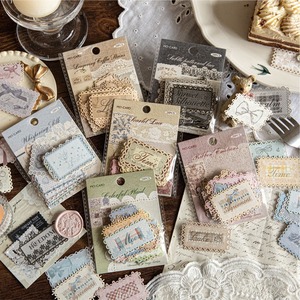 Paquete de 20 Pegatinas de Encaje Estéticas Vintage, Etiquetas Autoadhesivas Troqueladas con Acabado Brillante para Decoración Festiva, Diario/Agenda - Product Image 3