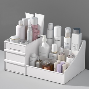Cosmetic Storage Box With Drawers Plastic Multifunction Organizer For Desk Makeup Skincare Products Face Masks <b>Lipsticks</b> - Product Image 1
