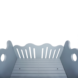 Eco Friendly European Spruce Wooden Baby Cot <b>Light</b> Gray Finish 3 Level Adjustable Height Modern <b>Nursery</b> Furniture - Product Image 4