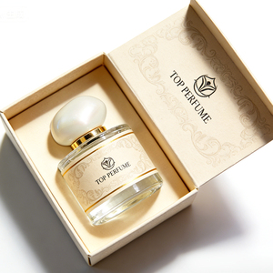 Flacon de parfum décoratif en verre avec bouchon ovale brillant perlé pour présentation sur coiffeuse, flacon cylindrique transparent - Product Image 1