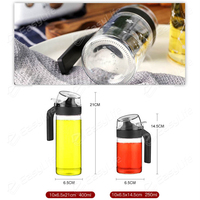 Bouteille d'huile et de vinaigre en verre moderne de 250 ml, hermétique et anti-fuite, avec couvercle anti-poussière et bec verseur en silicone pour la cuisine à domicile