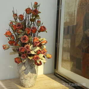 Bouquet de roses artificielles Yihua Floral Art, fleurs en soie, style rétro européen, décoration intérieure, accessoires de mariage - Product Image 4