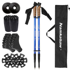 Fabrika doğrudan ayarlanabilir Trekking kutup Set karbon alüminyum temel açık kamp yürüyüş tırmanma dişli ile EVA kolu - Product Image 2