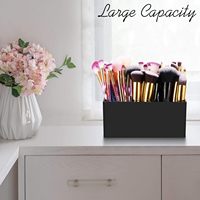 Organisateur de pinceaux de maquillage moderne et minimaliste en plastique JX avec compartiments pour crayons à sourcils, pinceaux à paupières, porte-stylos, rangement de bureau