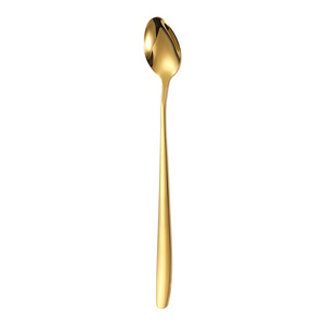 Cuillère à café à long manche en acier inoxydable, agitateur de dessert réutilisable, couleur unie, forme ronde, pour mélanger le thé, le lait et les boissons - Product Image 5