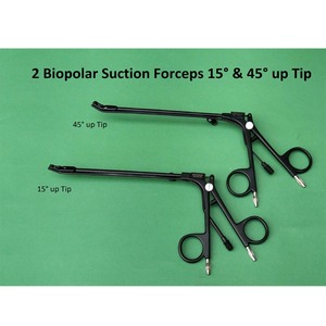 Ensemble de 2 pinces d'aspiration bipolaires Stammberger avec 15 embouts °   et 45 °   Embouts coudés et 1 cordon de connexion réutilisable en acier inoxydable - Product Image 5