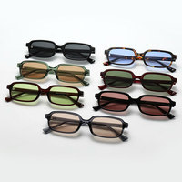 LBashades SZ3215 Vintage UV400 Lunettes de soleil personnalisées à petite monture Lunettes de soleil rectangulaires Rivet Retro Square Shades