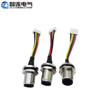 Conector ZL M12 Impermeable IP67 Código A/D/B/X de 4 Pines, Terminal Macho, Arnés de Cables, Conector para PCB, Aplicación DIN, Conectores de Alimentación JST