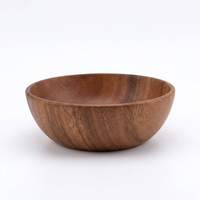 Vaisselle de cuisine durable de qualité supérieure, écologique, en bois d'acacia, bols ronds empilables pour la maison, le restaurant, saladier