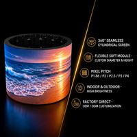 Écran LED cylindrique à 360 degrés, colonne d'affichage, module souple flexible P2-P4, taille personnalisée, intérieur/extérieur, centre commercial, luminosité 1000 cd, 1