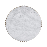 Table à thé ronde de style moderne simple meubles de salon base en acier inoxydable en métal solide et tables basses en marbre blanc