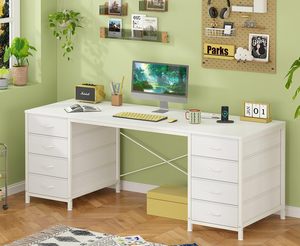 Escritorio de computadora moderno SENYU blanco con cajones de almacenamiento para estación de trabajo en casa/oficina - Product Image 5