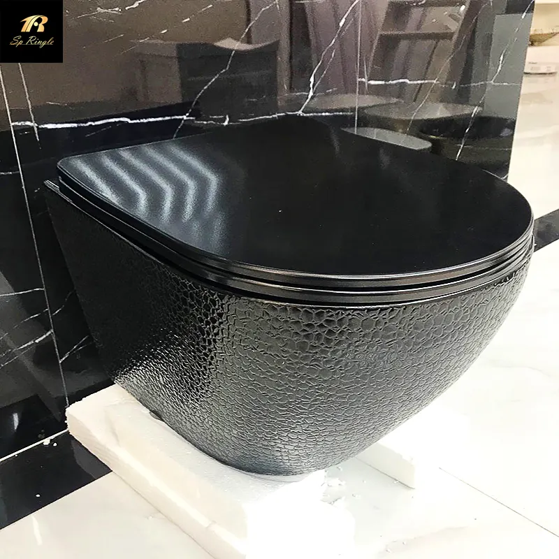 Instagram dragon scale pattern Isolate the odor bathroom sanitary wares ceramic black toilet bowl