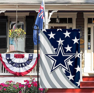 Bandera de Jardín Personalizada de los Dallas <span class=keywords><strong>Cowboys</strong></span> con Diseño de la Bandera Americana, Impresa por Ambos Lados en Poliéster - Product Image 4