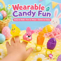 Bonbons durs en gros OEM ODM en forme de lapin, poussin, œuf et carotte, saveur fruitée, sucettes pour cadeaux de fête d'enfants