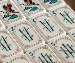 Fichas de Mahjong Americanas de Acrílico de Lujo Grabadas con Foto Real de Oh Sunday Gold, Color Amarillo Cúrcuma, de 2 Capas, con Diseño de Peces Koi - Product Image 6
