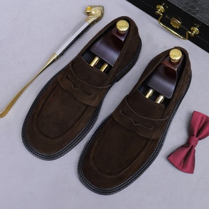 Mocassins Business Casual pour Hommes en Daim et Cuir de Vachette Britannique, Chaussures en Cuir à Enfiler à Bout Rond pour Hommes - Product Image 6
