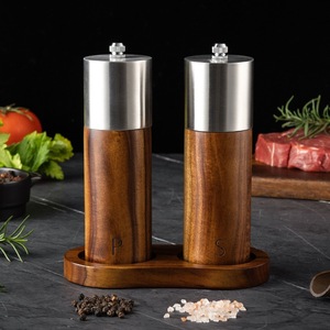 <span class=keywords><strong>Moulin</strong></span> à <span class=keywords><strong>poivre</strong></span> cylindrique en bois d'acacia avec tête en acier inoxydable 304, pour la cuisine domestique, bouteille à épices manuelle pour <span class=keywords><strong>poivre</strong></span> du <span class=keywords><strong>Sichuan</strong></span> et sel de mer - Product Image 2