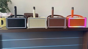 เครื่องคาราโอเกะบลูทูธพร้อมไมโครโฟนไร้สาย 2 ตัว ระบบลำโพงพกพา PA เครื่องคาราโอเกะ ไฟ LED หลากสี รุ่น SP500 - Product Image 6