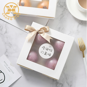 Embalaje de recuerdo de boda, caja de embalaje cuadrada de plástico mate para ventana de pastelería, cartón blanco con insertos - Product Image 2