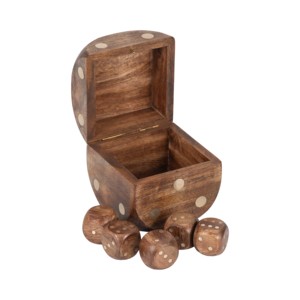 Scatola per Dadi in Legno di Mango per Giochi da Tavolo, Decorazione per Soggiorno e Tavolino, Gioco per Famiglie con Dettagli in Ottone - Product Image 2